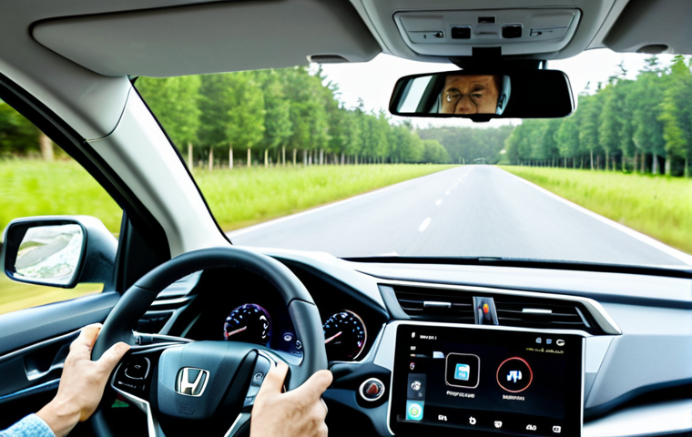 **

A safe driver, fully clothed in casual attire, participating in a driving safety program using a smartphone app within a modern Honda CR-V Hybrid interior. Dashboard and steering wheel visible. The scene is bright and friendly, showcasing the app interface. Safe for work, appropriate content, professional, perfect anatomy, correct proportions, natural pose, well-formed hands, proper finger count, natural body proportions.

**