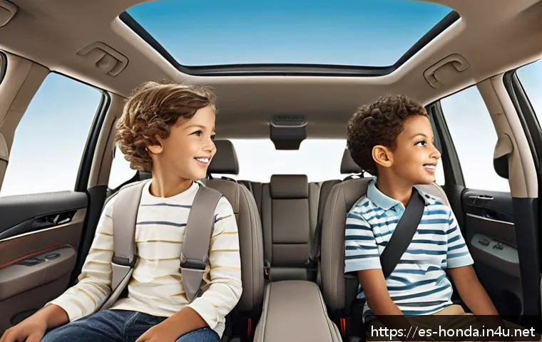혼다 오디세이의 장거리 주행 성능 - A spacious and modern minivan interior designed for family comfort, showcasing three rows of adjusta...